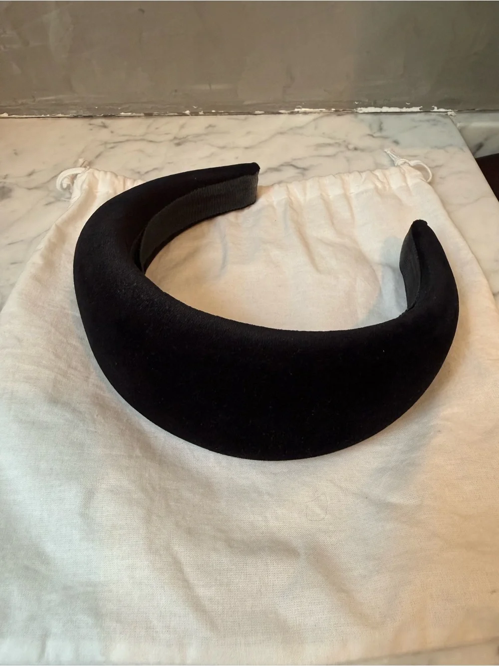 Prada Black Velvet Padded Headband